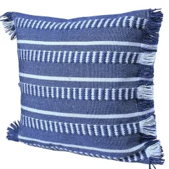 Clearance Blue Dash Stripe Indoor/Outdoor Pillow Pillows
