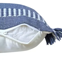 Clearance Blue Dash Stripe Indoor/Outdoor Pillow Pillows