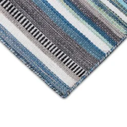 Kirklands Home Outdoor Rugs|Dhurri Stripe Indoor/Outdoor Area Rug, 7x9 Blue