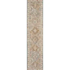 Kirklands Home Area Rugs|Blue Distressed Medallion Runner, 2x10 Multi