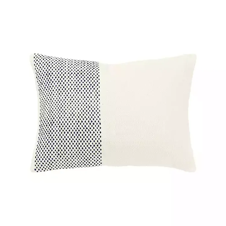 Discount Blue Dotted Colorblock Throw Pillow Pillows