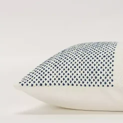 Discount Blue Dotted Colorblock Throw Pillow Pillows
