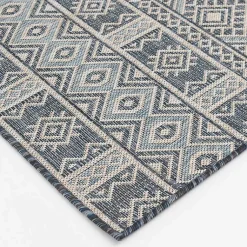Kirklands Home Outdoor Rugs|Draya Indoor/Outdoor Area Rug, 5x7 Blue