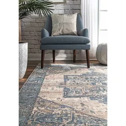 Kirklands Home Area Rugs|Blue Eli Medallion Fringe Area Rug, 8x10