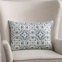 Clearance Embroidered Medallion Lumbar Pillow Pillows