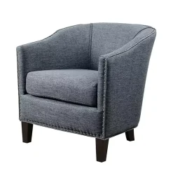 Kirklands Home Accent Chairs|Emery Barrel Accent Chair Blue