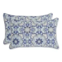 Kirklands Home Outdoor Cushions & Pillows|Emilia Outdoor Lumbar Pillows, Set of 2 Blue