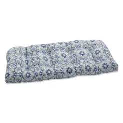 Kirklands Home Outdoor Cushions & Pillows|Emilia Tufted Outdoor Loveseat Cushion Blue