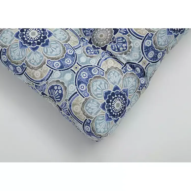 Kirklands Home Outdoor Cushions & Pillows|Emilia Tufted Outdoor Loveseat Cushion Blue