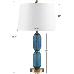 Kirklands Home Table Lamps|Faceted Glass Table Lamp Blue