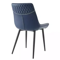 Kirklands Home Dining Chairs|Faux Leather Stitched Chairs, Set of 2 Blue