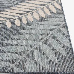 Kirklands Home Outdoor Rugs|Fern Leaves Indoor/Outdoor Area Rug, 5x7 Blue