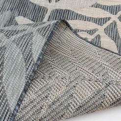 Kirklands Home Outdoor Rugs|Fern Leaves Indoor/Outdoor Area Rug, 5x7 Blue