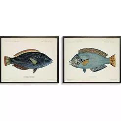 Kirklands Home Wall Quotes & Signs|Blue Fish Framed Art Prints, Set of 2