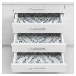 Kirklands Home Wall Murals & Wallpaper|Floral Damask Pattern Peel & Stick Wallpaper Blue