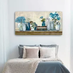 Kirklands Home Canvas Art|Blue Floral Desk Giclee Canvas Print, 60x30 in.