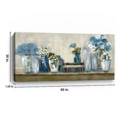 Kirklands Home Canvas Art|Blue Floral Desk Giclee Canvas Print, 60x30 in.
