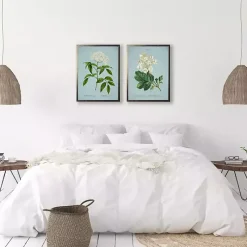 Kirklands Home Framed Art|Blue Floral Diagram I Framed Art Prints, Set of 2