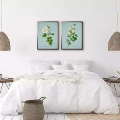 Kirklands Home Framed Art|Blue Floral Diagram II Framed Art Prints, Set of 2