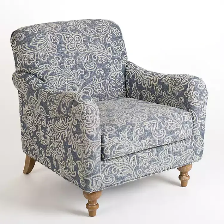 Kirklands Home Accent Chairs|Blue Floral English Armchair