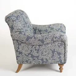 Kirklands Home Accent Chairs|Blue Floral English Armchair