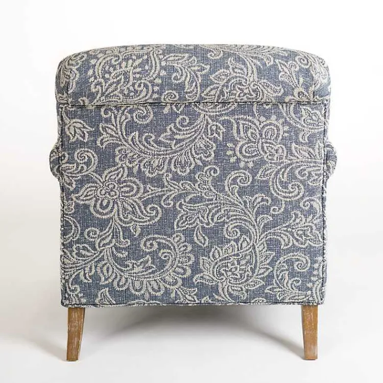 Kirklands Home Accent Chairs|Blue Floral English Armchair