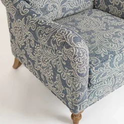 Kirklands Home Accent Chairs|Blue Floral English Armchair