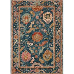 Kirklands Home Area Rugs|Blue Floral Fernanda Wool Area Rug, 5x7