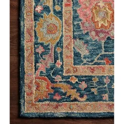 Kirklands Home Area Rugs|Blue Floral Fernanda Wool Area Rug, 5x7
