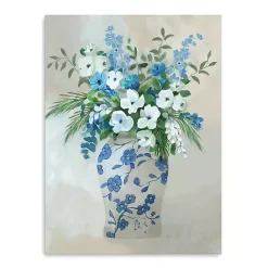 Kirklands Home Canvas Art|Blue Floral Jar Canvas Art Print Multi