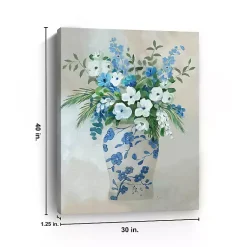 Kirklands Home Canvas Art|Blue Floral Jar Canvas Art Print Multi