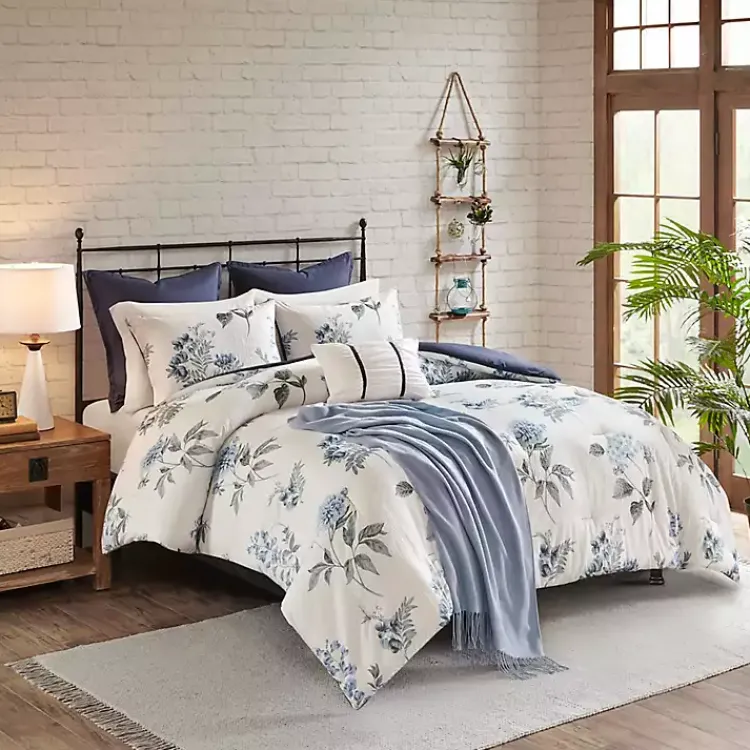 Kirklands Home Comforters|Blue Floral 7-pc. Full/Queen Comforter Set