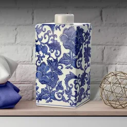 Outlet Blue Floral Rectangle Vase Vases