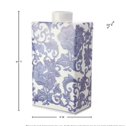 Outlet Blue Floral Rectangle Vase Vases