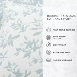 Kirklands Home Quilts|Blue Floral Reversible 3-pc. Full/Queen Quilt Set