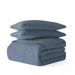 Kirklands Home Quilts|Floral Stitch 3-pc. King Quilt Set Blue