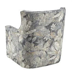 Kirklands Home Accent Chairs|Floral Swivel Mica Glider Accent Chair Blue