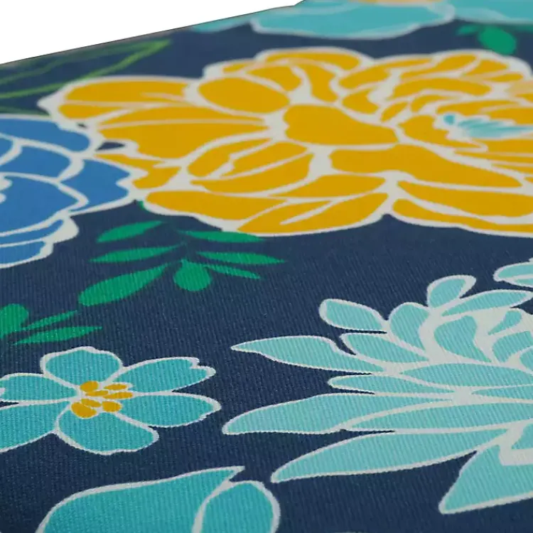 Kirklands Home Outdoor Cushions & Pillows|Blue Floral Tufted Outdoor Seat Cushions, Set of 2