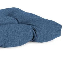 Kirklands Home Outdoor Cushions & Pillows|French Edge Outdoor Wicker Settee Cushion Blue