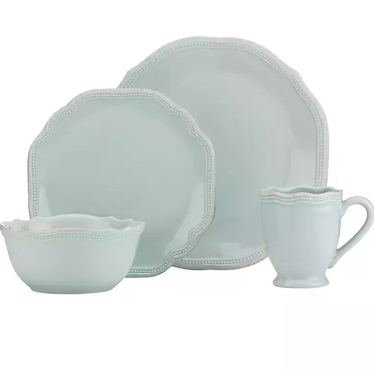 Kirklands Home Dinnerware|French Scalloped Bead 4-pc. Dinnerware Set Blue