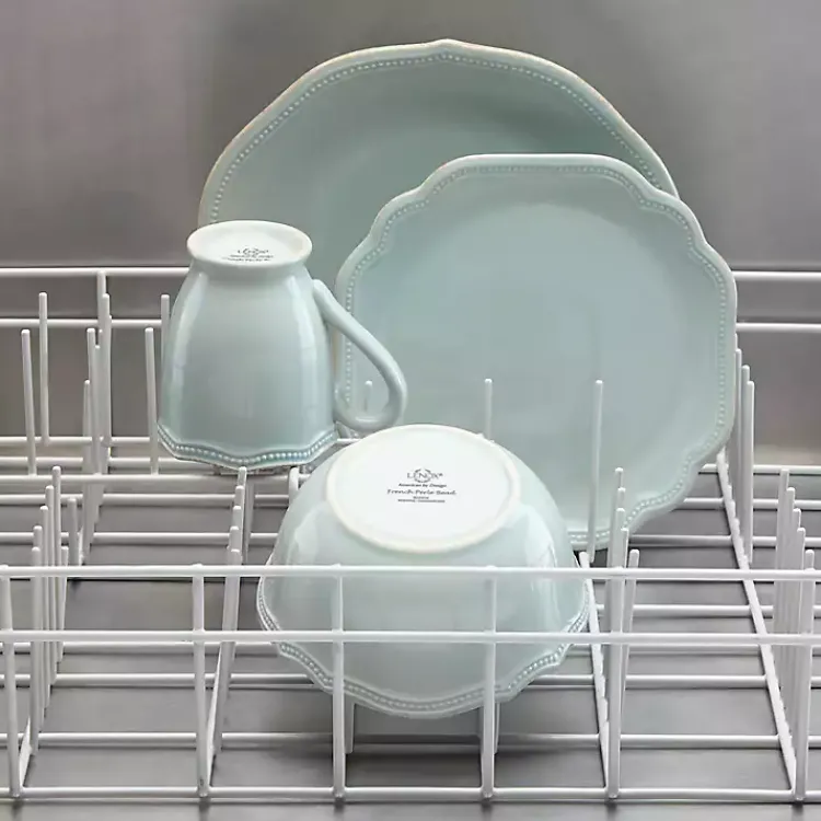 Kirklands Home Dinnerware|French Scalloped Bead 4-pc. Dinnerware Set Blue