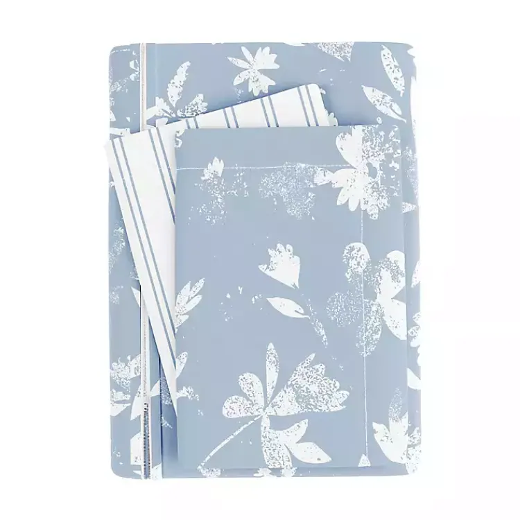 Kirklands Home Duvets|Blue Garden Farmhouse 3-pc. Twin Duvet Cover Set