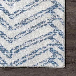 Kirklands Home Area Rugs|Blue Geometric Pattern Washable Runner