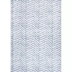Kirklands Home Area Rugs|Blue Geometric Pattern Washable Area Rug, 3x5