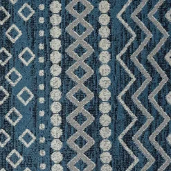 Kirklands Home Area Rugs|Geometric Stripe Washable Area Rug, 5x7 Blue