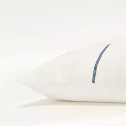 Blue Geometric Woven Lines Throw Pillow Pillows