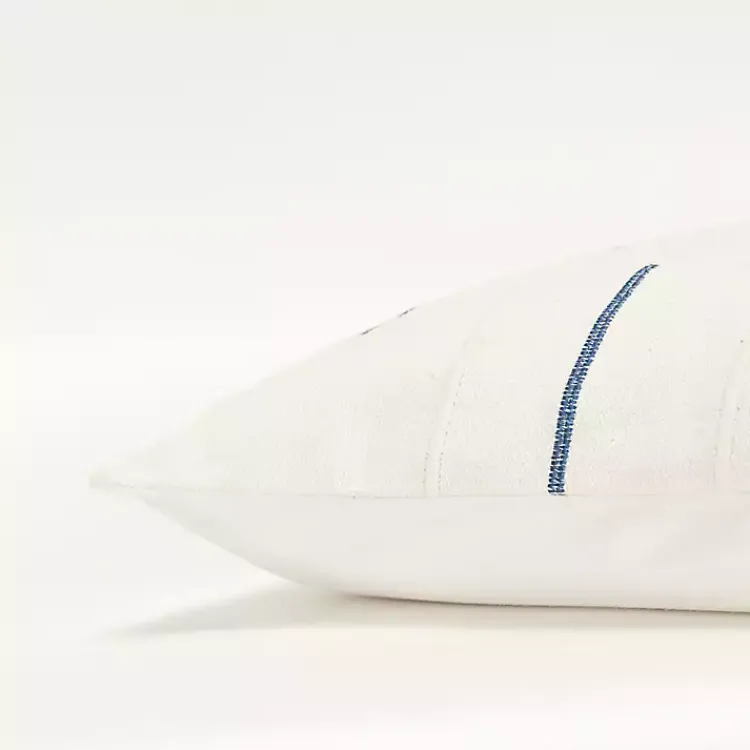 Blue Geometric Woven Lines Throw Pillow Pillows