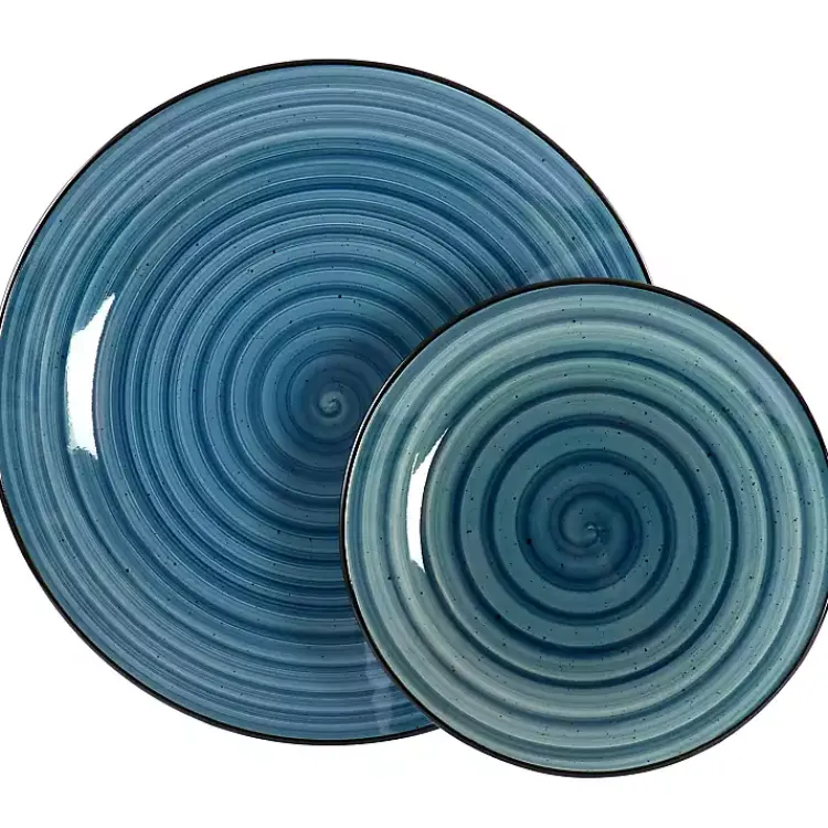 Kirklands Home Dinnerware|Gia Stoneware 24-pc. Dinnerware Set Blue