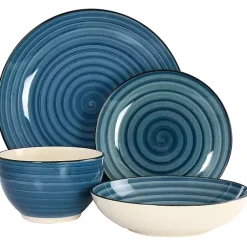 Kirklands Home Dinnerware|Gia Stoneware 24-pc. Dinnerware Set Blue