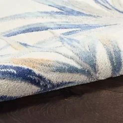 Kirklands Home Area Rugs|Blue Grand Leaf Coastal Area Rug, 5x7